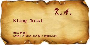 Kling Antal névjegykártya